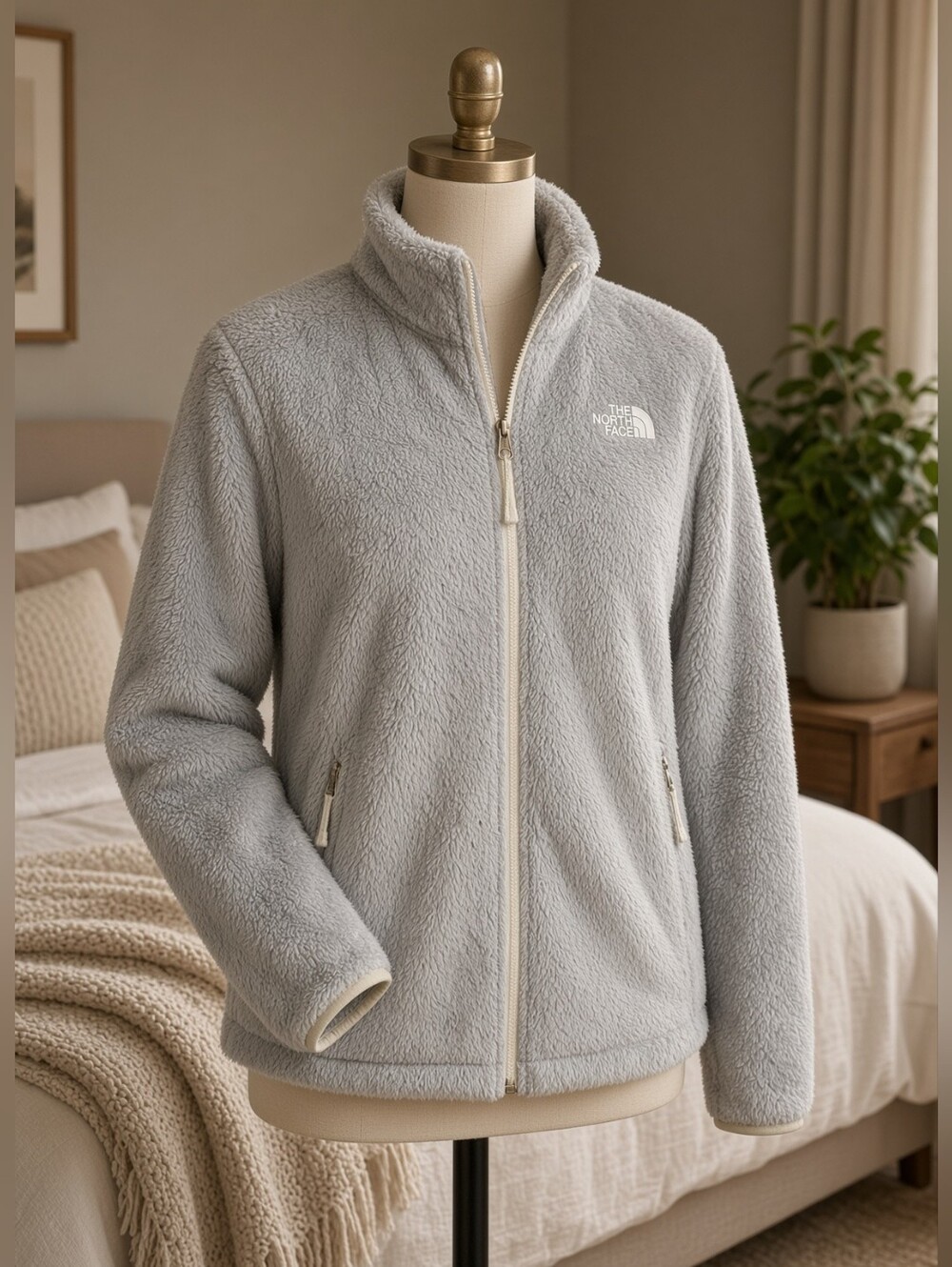 The North Face Gray Fleece Full-Zip Jacket SZ M